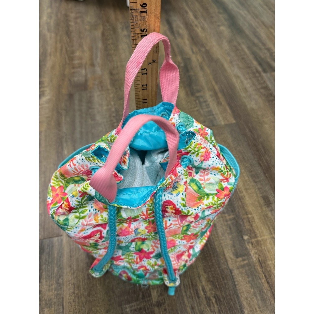 Disney Drawstring Backpack Unisex One Size Multicolor Floral Mesh Pocket - Picture 10 of 16